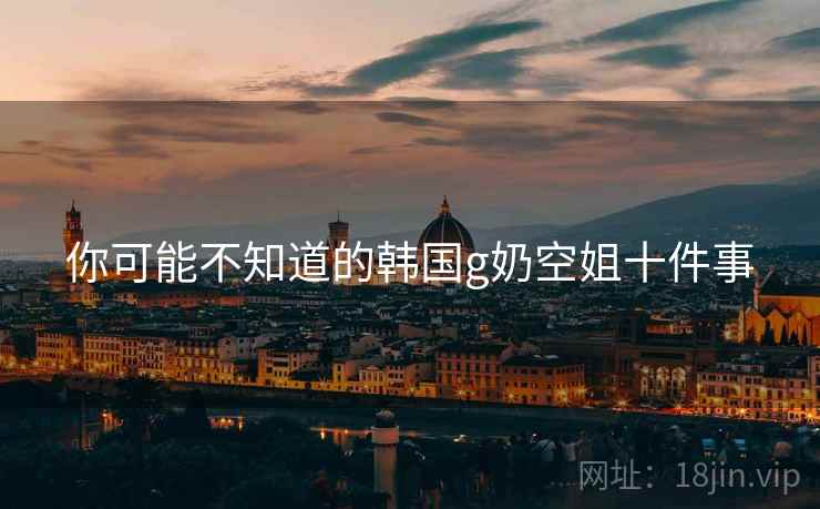 你可能不知道的韩国g奶空姐十件事